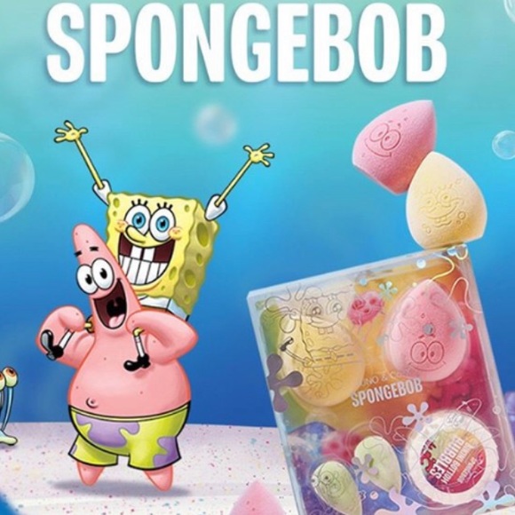 Juno & Co Spongebob Microfiber Beauty Sponge Blender Set & Cleanser BNIB - Picture 2 of 16